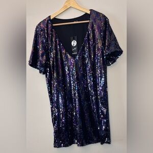 New Size 4 Purple Sequin Boutique Jessica Sheath Dress, Boohoo